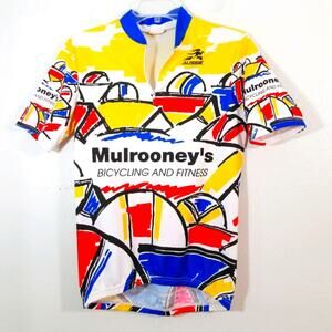 Vibrant biking shirt Mulrooneys bicycling Aussie M